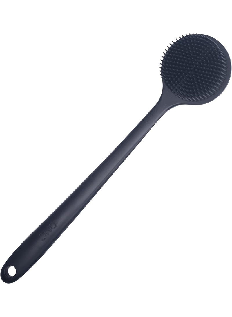DNC Soft Silicone Back Scrubber with Long Handle for Shower, 15-inch, Black - Image 3