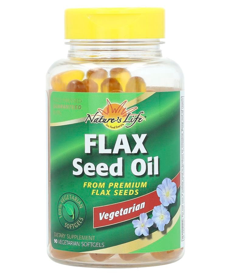 Nature's Life Flax Seed Oil 90 Vegetarian Softgels (1000 mg per Softgel)