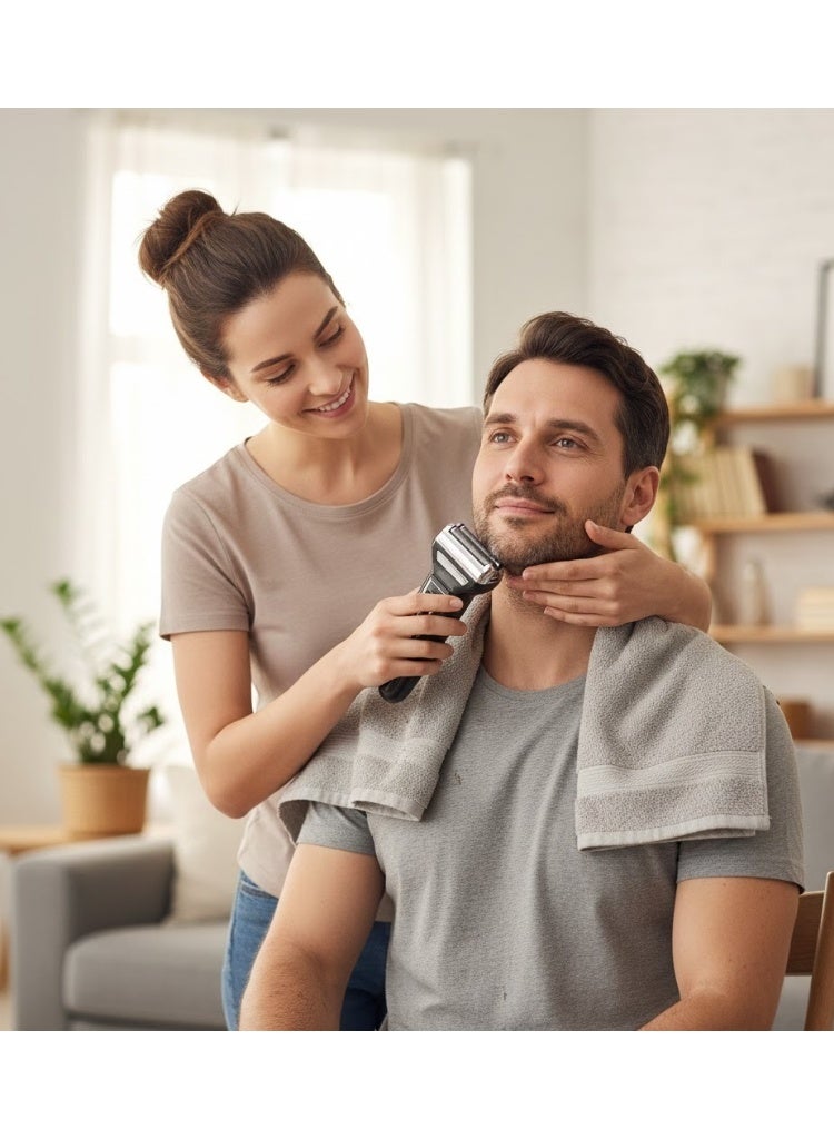 مكنة حلاقة 3 في 1 كهربائية KM-6558 متعددة الوظائف للاستخدام المنزلي والمهني بشفرات ستانلس ستيل تستخدام 60 دقيقة  متواصل بتصميم هادئ ولون اسود - Image 5