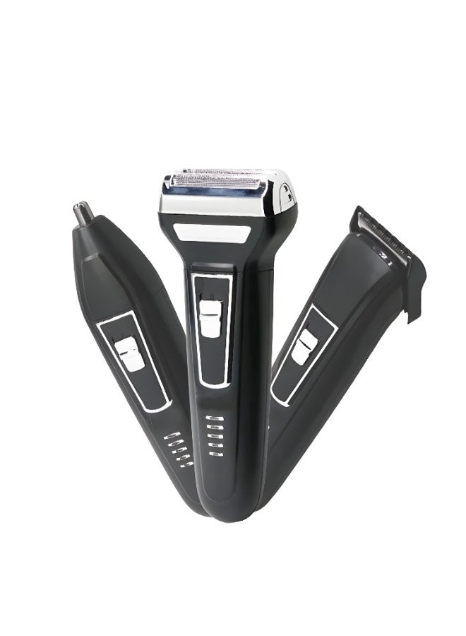 مكنة حلاقة 3 في 1 كهربائية KM-6558 متعددة الوظائف للاستخدام المنزلي والمهني بشفرات ستانلس ستيل تستخدام 60 دقيقة  متواصل بتصميم هادئ ولون اسود - Image 2