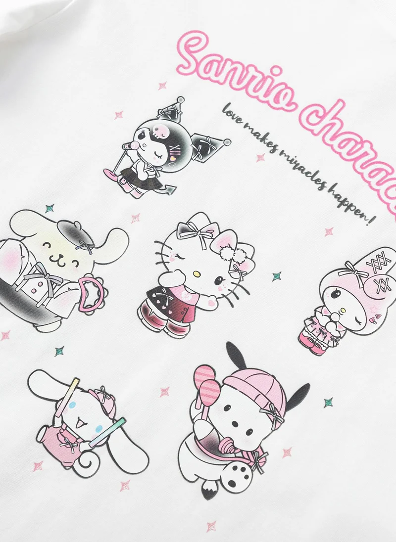 Balabala White Kids Girls Round v-neck short-sleeved T-shirt for Women | Best Price UAE