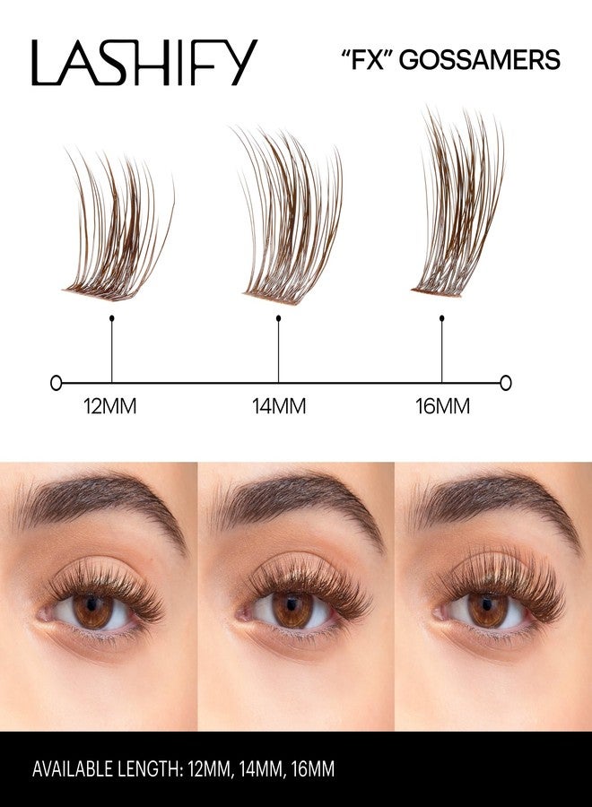 Lashify Fluffy FX 16mm Gossamer DIY Eyelash Extensions Refill, For The Most Curliest and Fluttery Appearance, Chocolate Color, Easy False Lashes - Image 4
