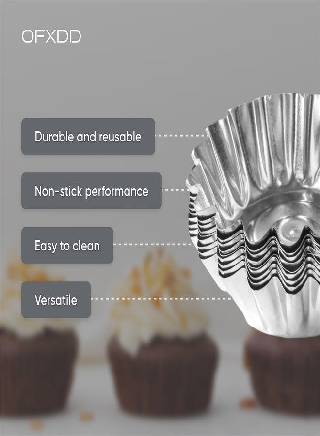OFXDD Muffin Cups for Kitchen Baking 2.36 Inch - 20 Pcs Metal Сupcake Baking Сups - Reusable Mini Tart Tins and Cupcake - Image 5