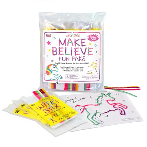 WikkiStix Wikki Stix Make Believe Party Favors with Unicorns Mermaids 20 Packs total with activity sheet and additional jewelry making instructions For Birthday parties sleepovers pinatas goodie bags - Image 1