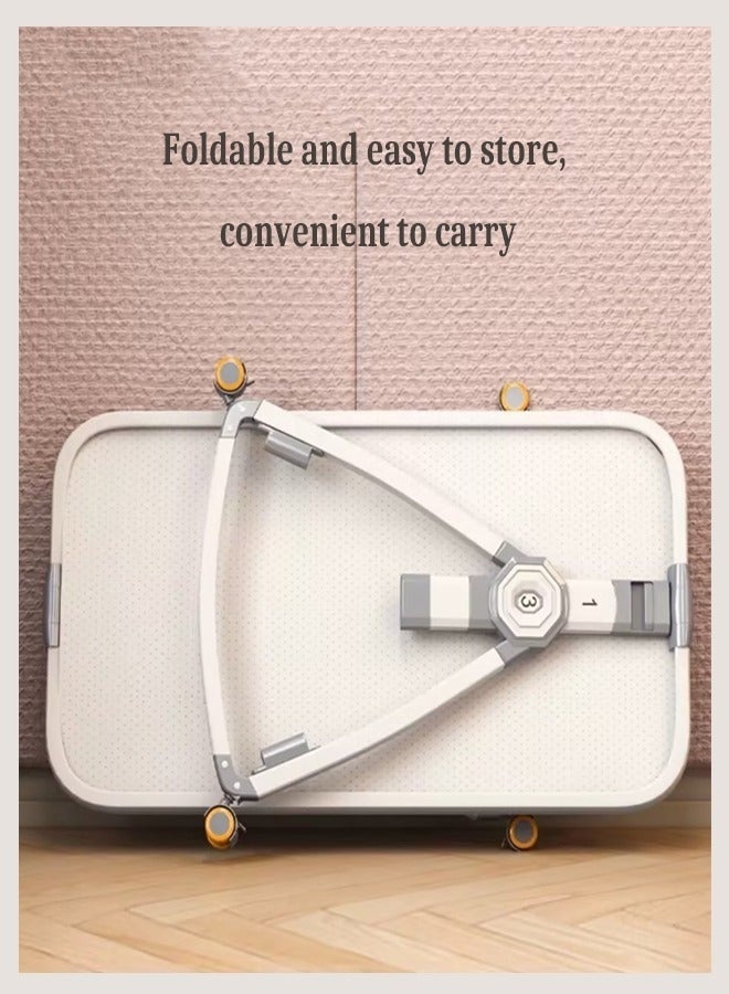 كيلا سرير أطفال، سرير أطفال من سبائك الألومنيوم عالي الجودة، سرير أطفال بجانب السرير، سرير أطفال متحرك قابل للطي، سرير سفر (يتضمن مرتبة وسلة تخزين وناموسية) - رمادي - Image 5