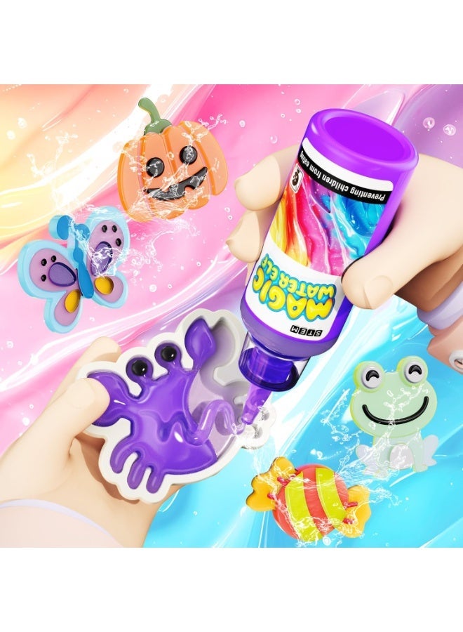 Magic Water Toy Kit, Aqua Fairy Water Gel Kit with 12 Magic Gels,12 Shape Molds, هدايا لعب عيد الميلاد للأطفال,DIY STEM Kits للأطفال الأولاد البنات لعب سن 3-12 (12 ألوان) - Image 3