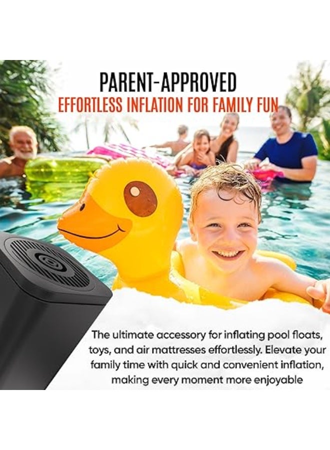 Portable Air Pump for Inflatables - 1200mAH Rechargeable Battery Powered Air Mattress Pump - Mini Air Pump for Air Mattress Bed, Pool Floats Inflator, Boat, Inflatable Cushions, Toys - Image 5