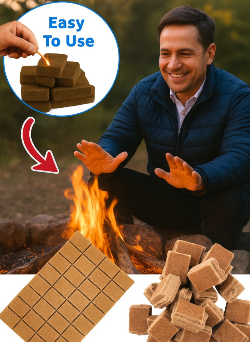 Outdoor Emarati Organic Firelighter Cubes – 64 Cubes | Natural, Odorless & Non-Toxic Fire Starters | Instant Ignition for Charcoal, Firewood, BBQ & Pizza Ovens - Image 2
