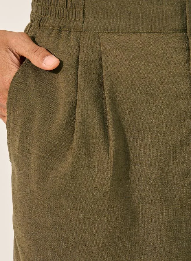 Styli Styli Mid Rise Regular Fit Pleated Shorts