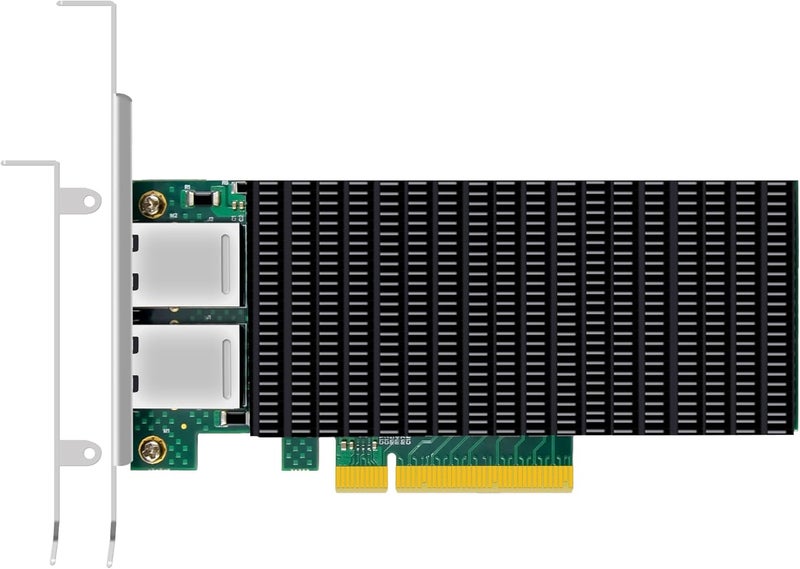 جلوتريندز بطاقة شبكة ST7318 إيثرنت 10G RJ45 بمنفذين مع وحدة تحكم Intel X540، واجهة PCIE 2.0 X8، تدعم نظام التشغيل Windows 11/10/Windows Server/Linux/ESX/VMware ESXi (لا تدعم نظام التشغيل Mac OS) - Image 1