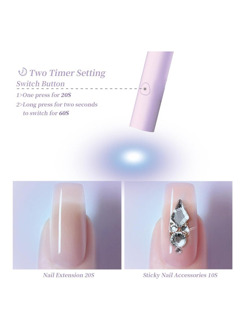SYOSI Portable Rechargeable UV LED Nail Lamp with Stand - Cordless Mini Nail Dryer for Gel Nails - Fast Drying Nail Light with 2 Timers - Violet - Image 2