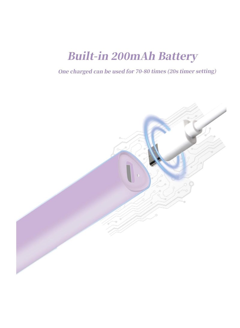 SYOSI Portable Rechargeable UV LED Nail Lamp with Stand - Cordless Mini Nail Dryer for Gel Nails - Fast Drying Nail Light with 2 Timers - Violet - Image 5