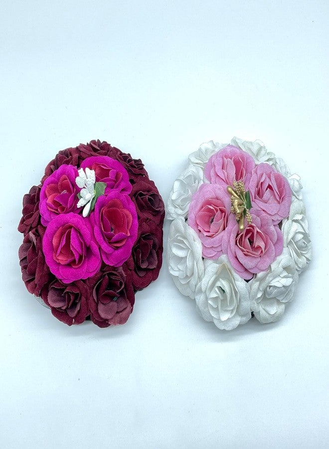 Maahal Artificial Flower Juda Bridal Gajra Bun/HairAccessories For Women & Girls-Multi - Pack of 2 - Image 2
