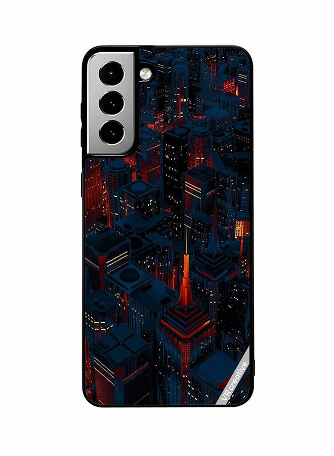 VR CREATIVE Protective Case Cover For Samsung Galaxy S21 FE 5G Dark City Design Multicolour - Image 1