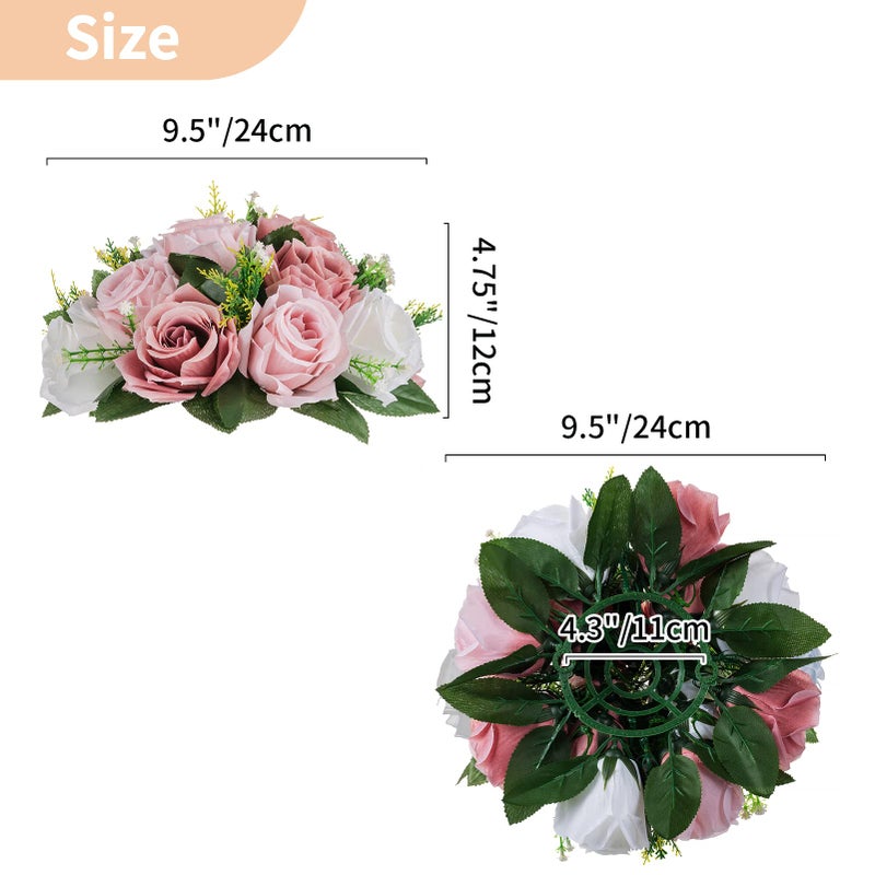 NUPTIO Flower Balls for Wedding Centerpieces - 6 Pcs 9.5 inch Diameter Fake Flower Ball Arrangement Bouquet Party Centerpieces for Tables - Dusty Rose Bouquet Centerpiece Flowers for Wedding Table - Image 5
