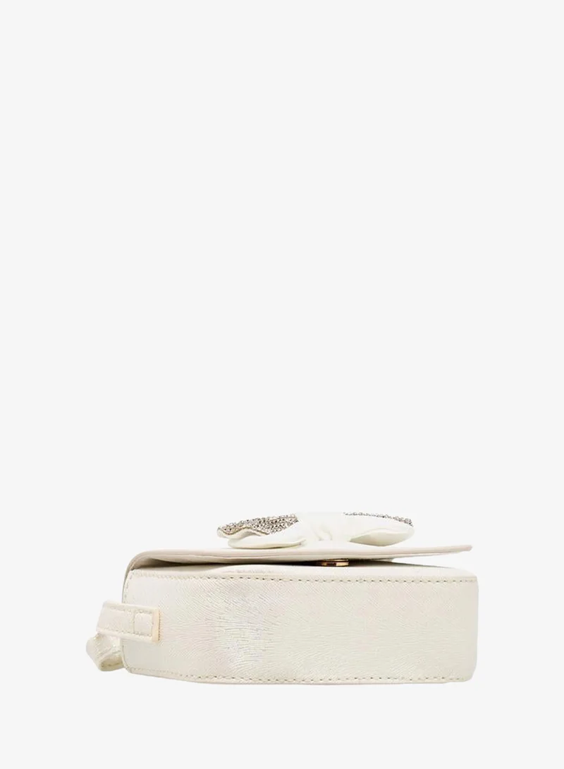 Flora Bella By Shoexpress WHITE Embellished Bow Crossbody for Women | Best Price UAE