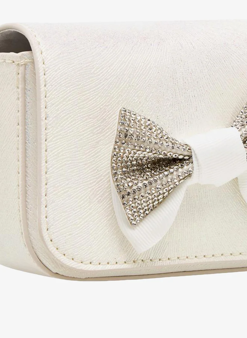 Flora Bella By Shoexpress WHITE Embellished Bow Crossbody for Women | Best Price UAE