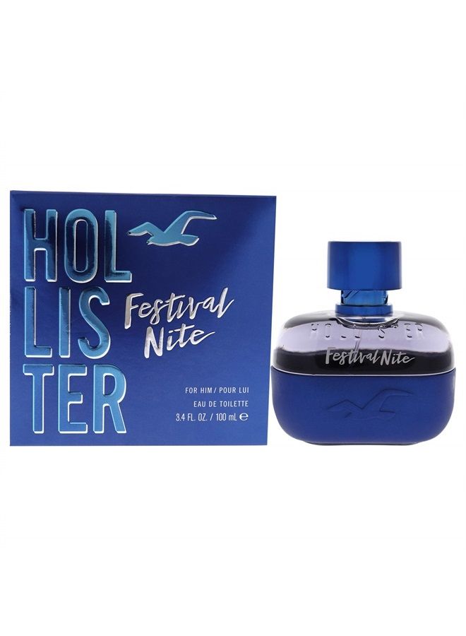 HOLLISTER بخاخ EDT للرجال فيستيفال نايت 3.4 أونصة - Image 1