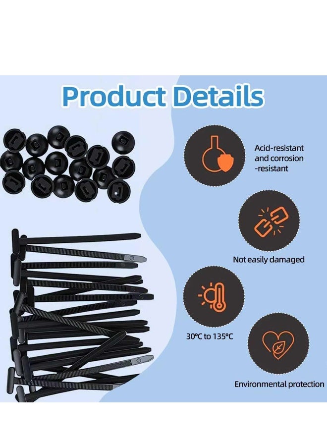 100Pcs Nylon Auto Zip Tie Buckles, Plastic Cable Fasteners for Car & Household Use - Image 3