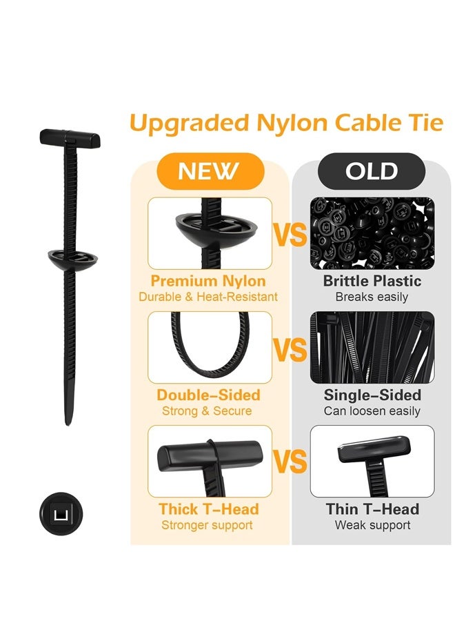 100Pcs Nylon Auto Zip Tie Buckles, Plastic Cable Fasteners for Car & Household Use - Image 2