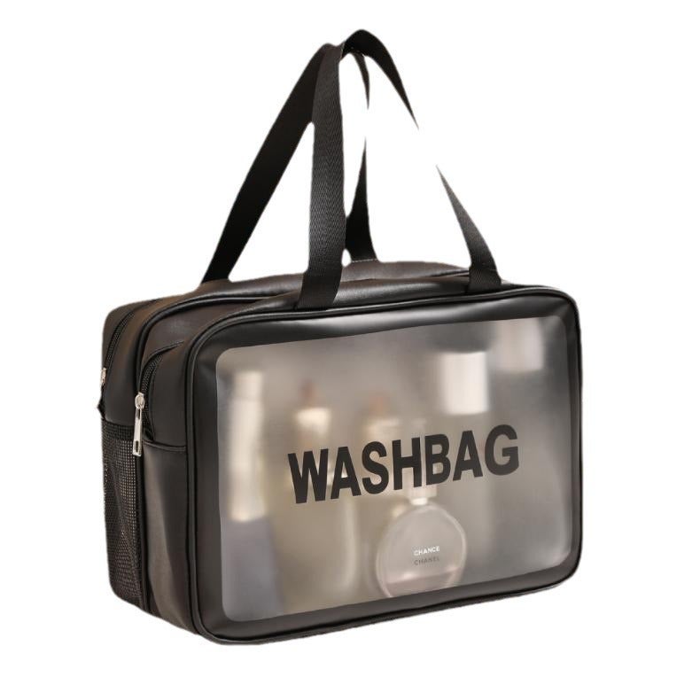 PVC Wet-Dry Separate Cosmetic Bag, Large Capacity, Double Layer, Travel Waterproof Toiletry Bag - Image 5