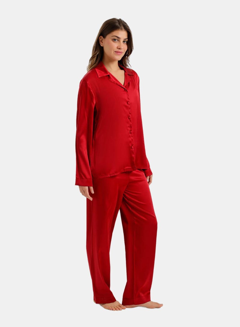 Carina Satin Buttoned Pyjama Set - Image 2