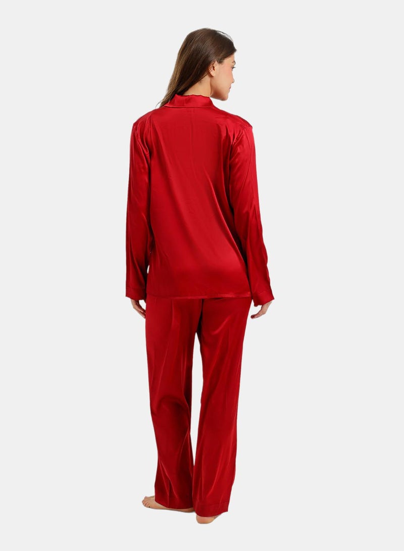 Carina Satin Buttoned Pyjama Set - Image 3