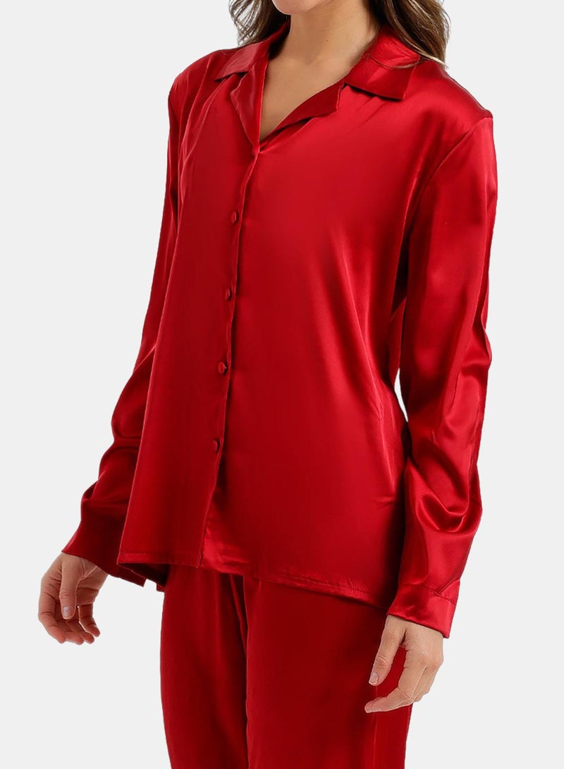 Carina Satin Buttoned Pyjama Set - Image 4