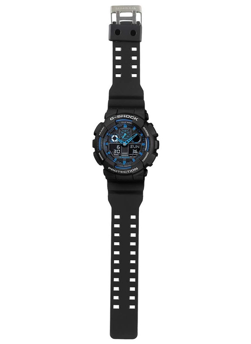 CASIO - G-Shock GA100-1A2 Analog-Digital Speed Indicator Black Dial Men's Watch - Image 1