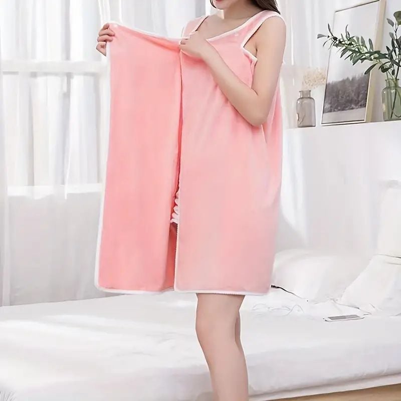 Wearing Coral Fleece Bath Skirt Women'S Camisole Tube Top Bath Skirt Water Absorbent Quick-Drying Thickened Beauty Salon Household - Image 4