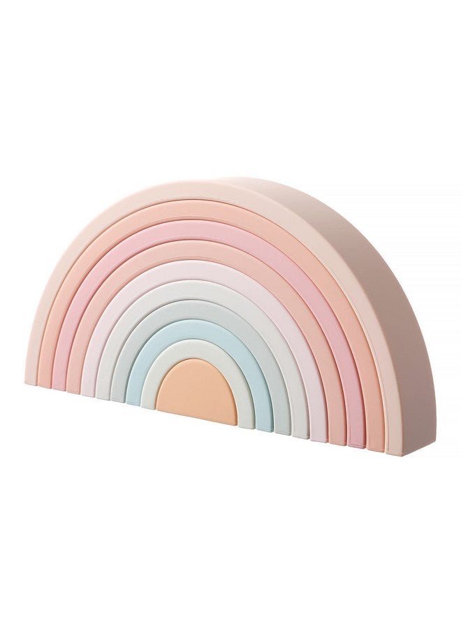 MCGMITT Rainbow Stacking Toy, Silicone Rainbow Stacker for Toddlers, Montessori Nesting Blocks, Building Creative Color Shape Matching Toy Set, 10 Layers - Image 1