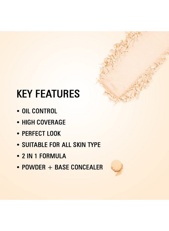 matt look Perfect Look Powder Oil Control 2 In 1 Formula Compact | Powder Plus Base Concealer | High Coverage With Hd Finish | Easily Blendable | Suitable For All Skin Types | 20G Ivory  - Image 2