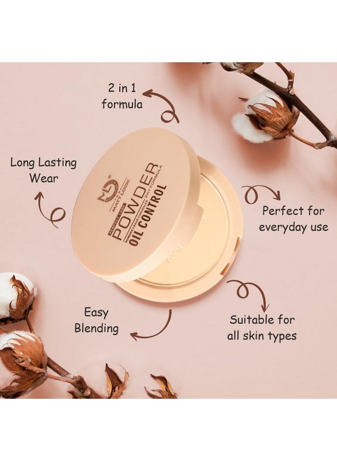 matt look Perfect Look Powder Oil Control 2 In 1 Formula Compact | Powder Plus Base Concealer | High Coverage With Hd Finish | Easily Blendable | Suitable For All Skin Types | 20G Ivory  - Image 3