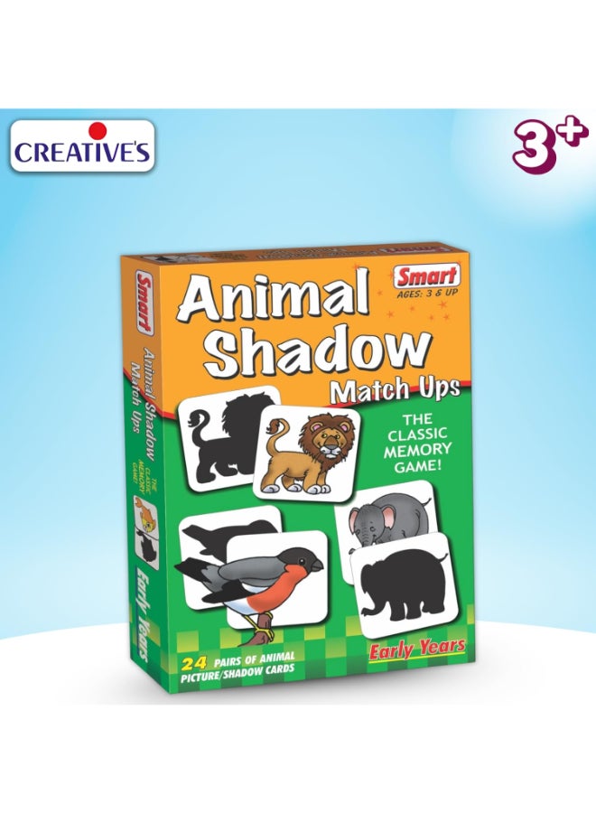 Creative's Smart Animal Shadow Match Ups Game for Kids - 24 Pairs of Animal Picture & Shadow Cards - Smart Memory Game for Early Learning - Gift for Boys & Girls - Fun Educational Games - Age 3 & Up - Image 3