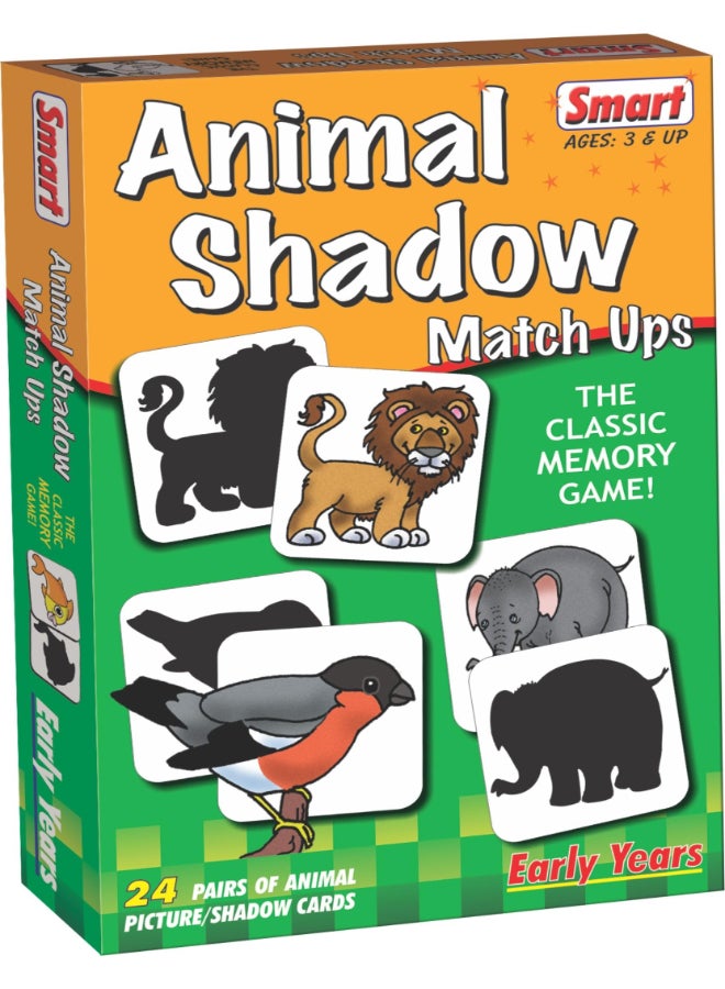 Creative's Smart Animal Shadow Match Ups Game for Kids - 24 Pairs of Animal Picture & Shadow Cards - Smart Memory Game for Early Learning - Gift for Boys & Girls - Fun Educational Games - Age 3 & Up - Image 1