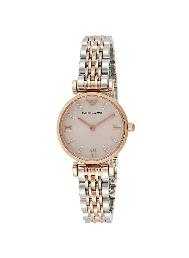 armani Emporio Armani Gianni T-Bar AR11223 Women’s Watch – Pink Dial Two-Tone Stainless Steel Elegant Fashion Watch - Image 2
