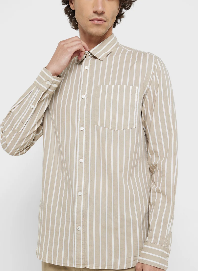 JJ Rebel Jrebrow Stripe Regular Fit Shirt