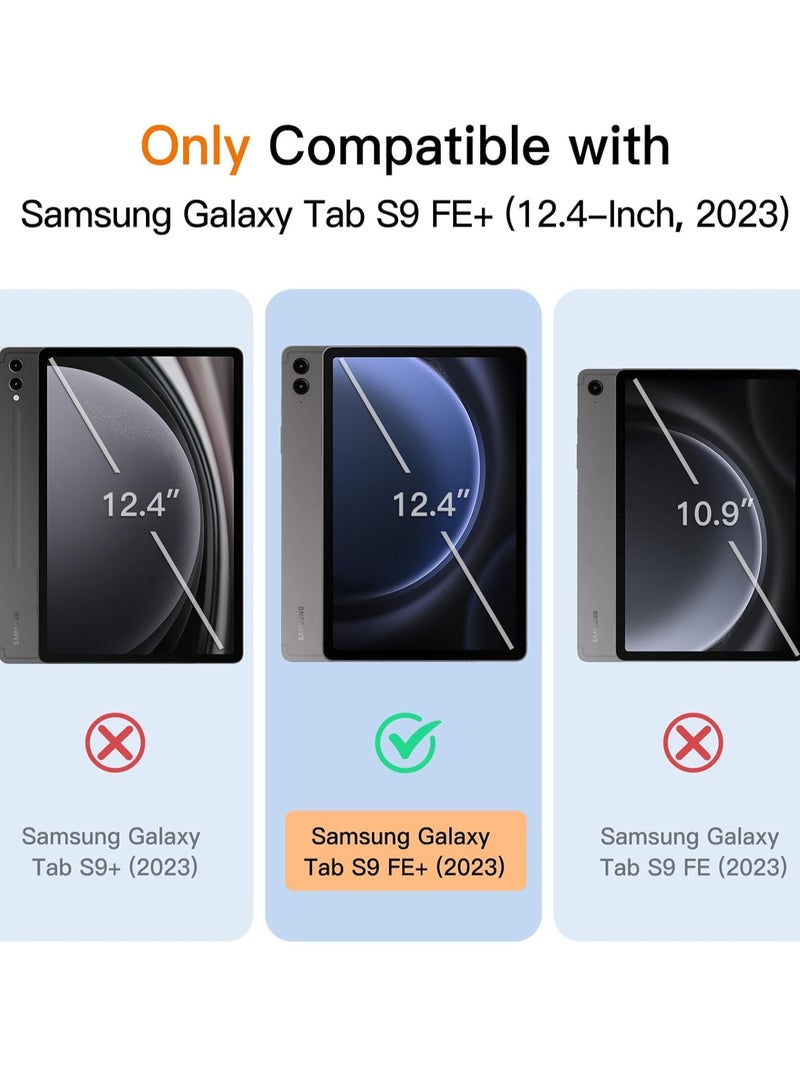 ELTRAZONE Case for Samsung Galaxy Tab S9 FE+ 12.4-Inch – Soft TPU Tri-Fold Stand with S Pen Holder, Charging Support, Auto Wake/Sleep (Navy) - Image 2