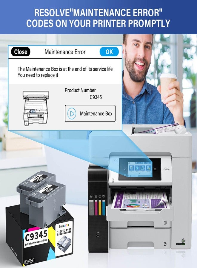 inkgens C9345 Ink Maintenance Box Tank for ET-8550 ET-16600 ET-5850 ET-5800 ET-16650 ET-8500 WF-7840 WF-7820 ET-5880 WF-7310 ST-C8000 ST-C8090 Printer (PXMB9/C12C934591) - Image 3