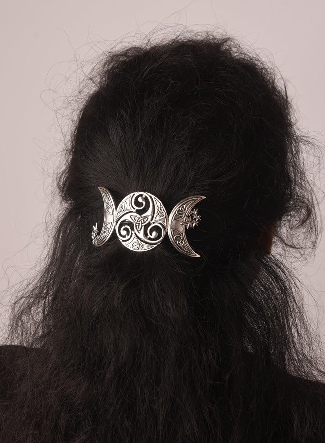 HAQUIL Triple Moon Celtic Knot Hair Clip Vintage Hollow Moon Hair Clip Barrette Jewelry for Women - Image 3