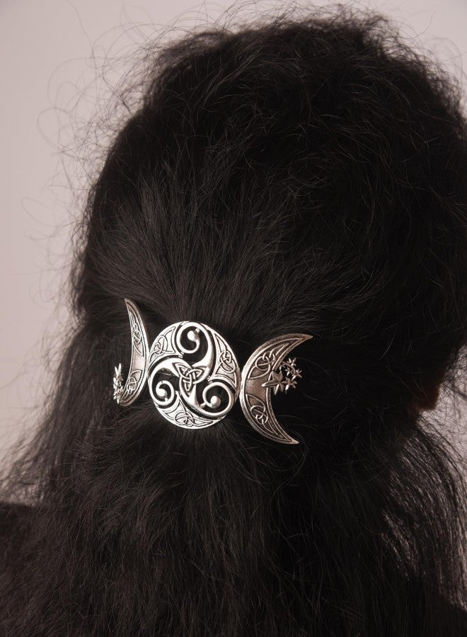 HAQUIL Triple Moon Celtic Knot Hair Clip Vintage Hollow Moon Hair Clip Barrette Jewelry for Women - Image 2