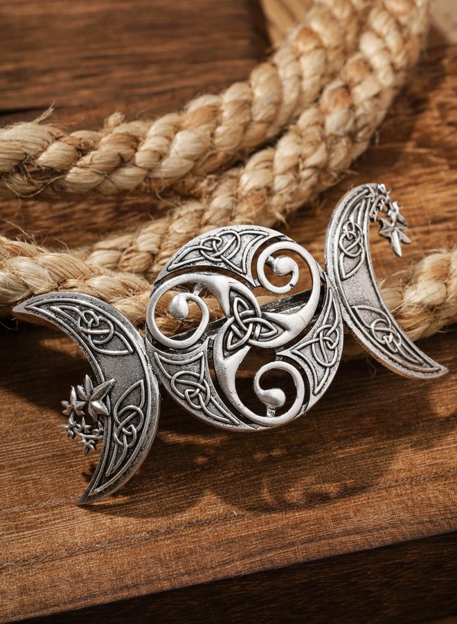 HAQUIL Triple Moon Celtic Knot Hair Clip Vintage Hollow Moon Hair Clip Barrette Jewelry for Women - Image 5