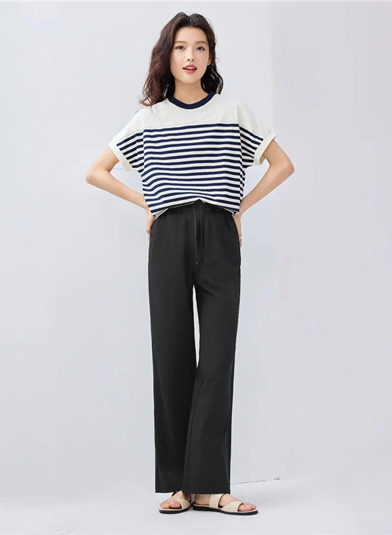 GIORDANO Women’s Mid-Rise Loose Fit Elastic Waist Pants | Online Exclusive