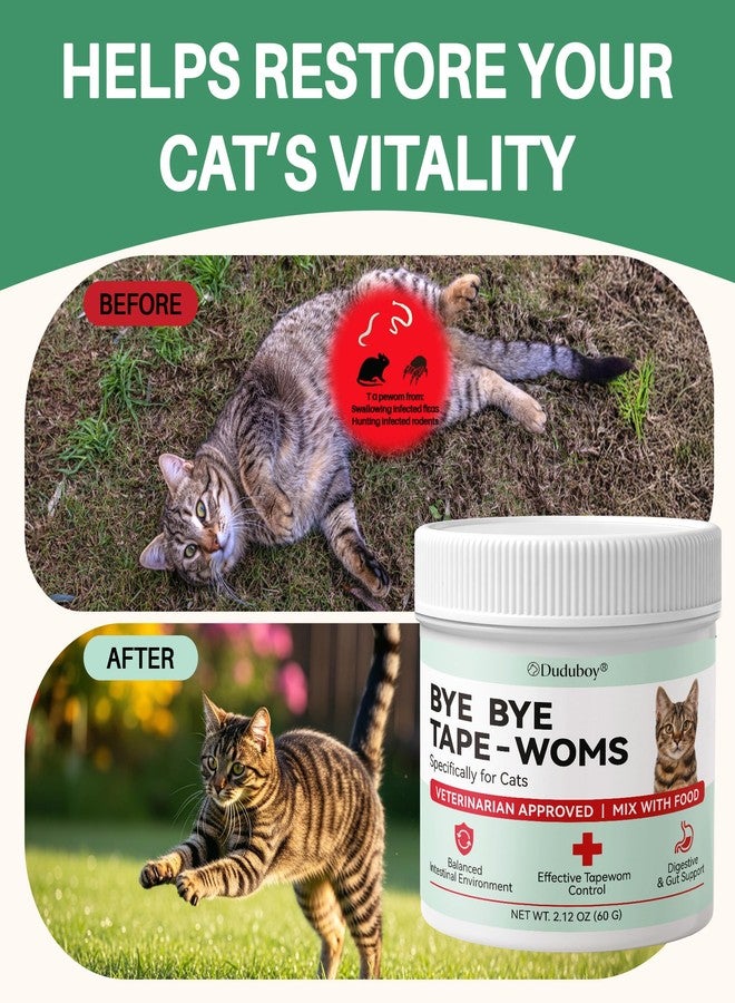 Duduboy Say Good Bye to Tɑpew0ɾm in Cats, Herbal Digestive Support for Cats - Image 3