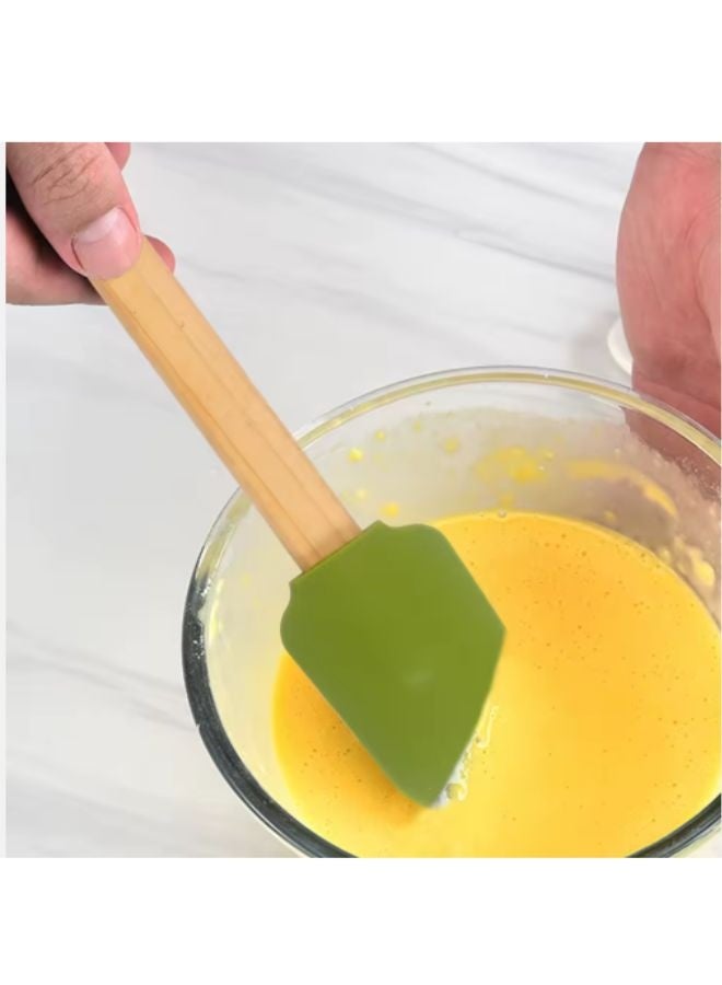 Happy Home Silicone Spatula with Wooden Handle, High Temperature Resistant and BPA Free, Rubber Spatula Heat Resistant up to 316°C for Cooking, Baking and Mixing - Multicolor - Image 2