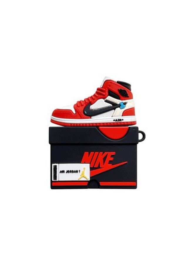 Creative Fashion Brand Shoe Box Shoes Airpods Pro Wireless Bluetooth Earphone Shell For 1/2 Generation Silicone Protective Cover-Color:joint Red And White-Applicable Model:airpods/3rd Generation  - Image 1