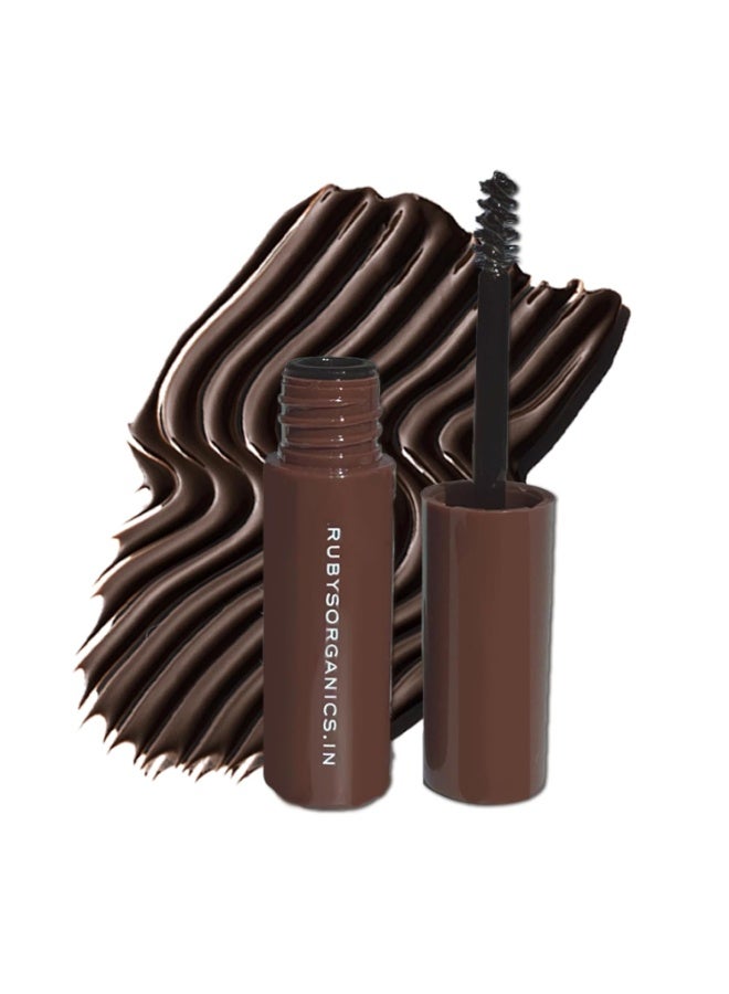 Ruby's Organics Tinted Eyebrow Gel with Castor Oil- Waterproof & Smudgeproof, Lifts, Shapes and Thickens Scanty Brows, Promotes Hair Growth, Natural & Non-Toxic, Face Makeup for Women - Ash (6ml) - Image 1