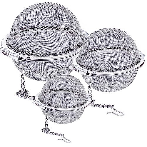 Jedrey Stainless Steel Mesh Tea Ball, Extra Fine Mesh Tea Infuser for Loose Leaf Tea, Tea Strainers Tea Infuser Strainer Filters for Tea 3piece set - Image 1