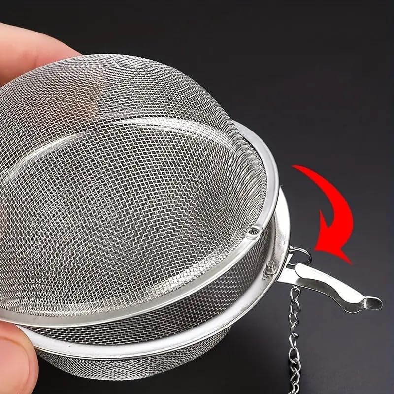 Jedrey Stainless Steel Mesh Tea Ball, Extra Fine Mesh Tea Infuser for Loose Leaf Tea, Tea Strainers Tea Infuser Strainer Filters for Tea 3piece set - Image 4