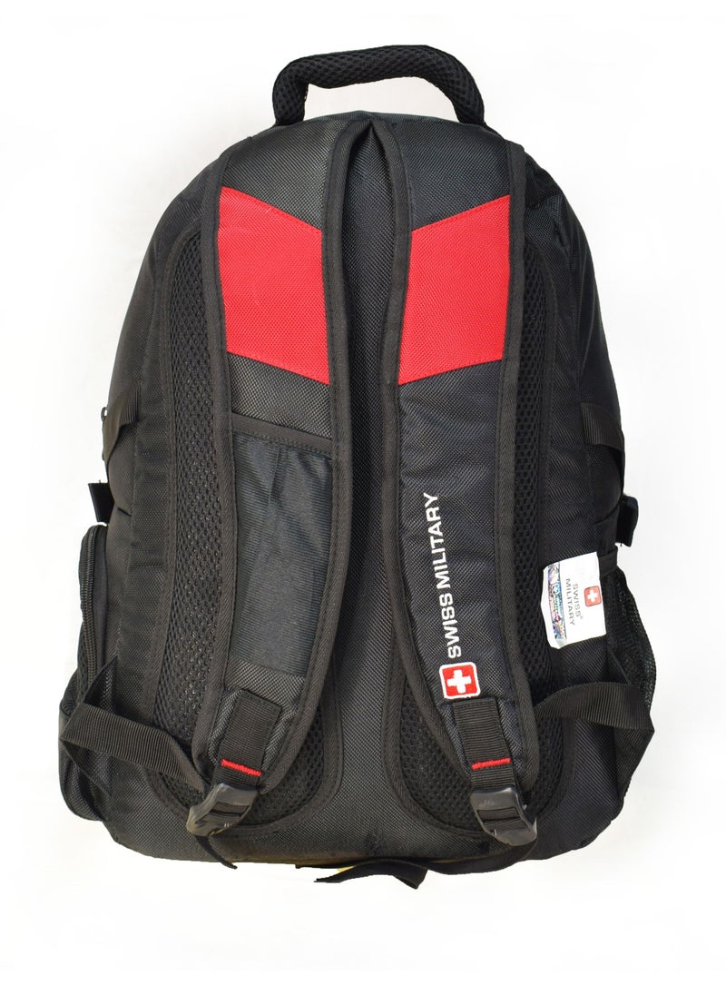 SWISS MILITARY - حقيبة ظهر عسكرية سويسرية - كريست - أحمر أسود - 25 لتر - Image 1
